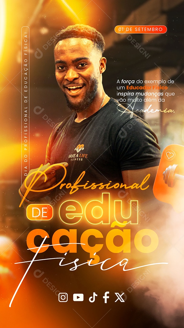 Story Dia do Profissional de Educação Física 01 de Setembro Social Media PSD Editável