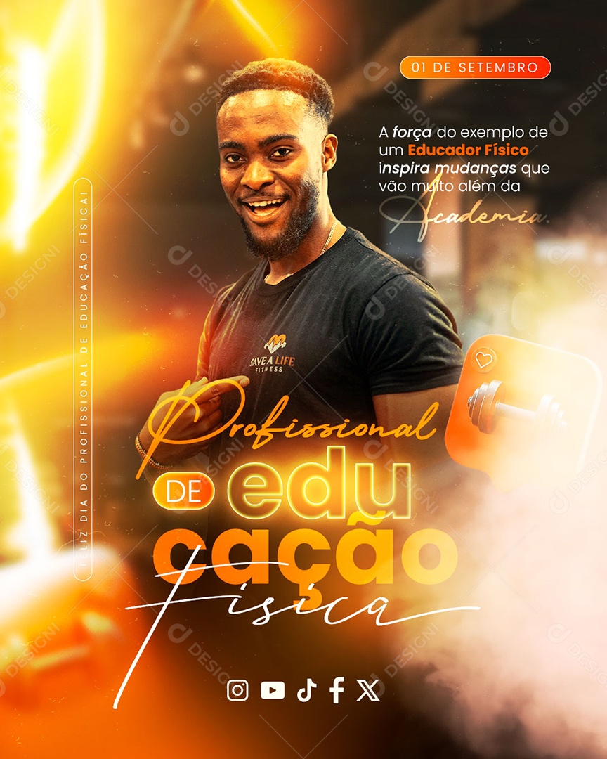 Dia do Profissional de Educação Física 01 de Setembro Social Media PSD Editável