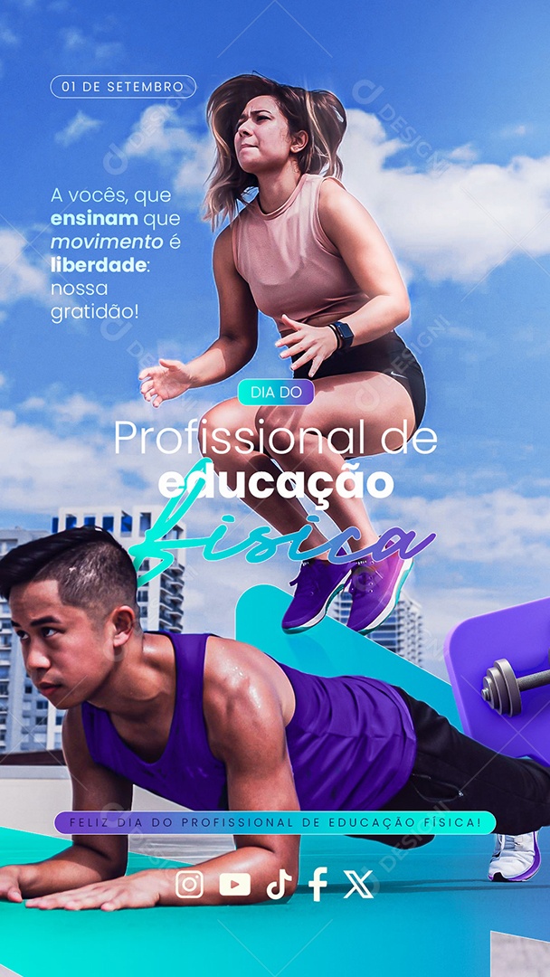 Story Dia do Profissional de Educação Física 01 de Setembro Social Media PSD Editável