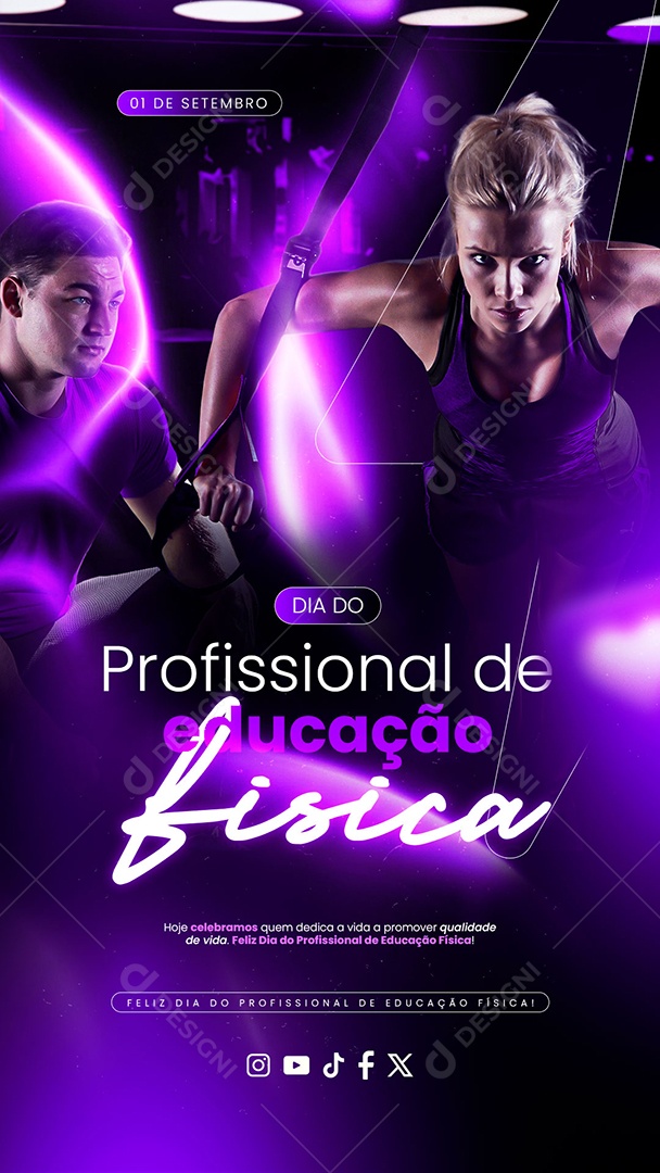 Story Dia do Profissional de Educação Física 01 de Setembro Hoje Celebramos Social Media PSD Editável