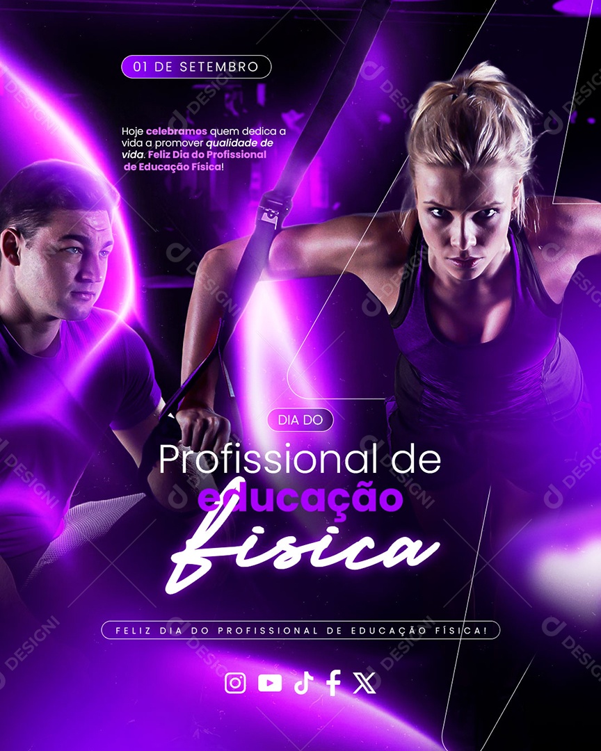 Dia do Profissional de Educação Física 01 de Setembro Hoje Celebramos Social Media PSD Editável
