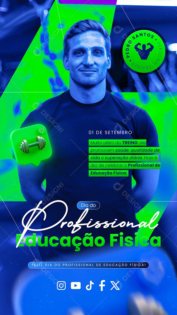 Story Dia do Profissional de Educação Física 01 de Setembro Muito Além do Treino Social Media PSD Editável