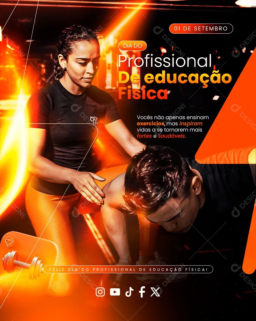 Dia do Profissional de Educação Física 01 de Setembro Social Media PSD Editável
