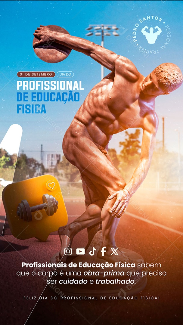 Story Dia do Profissional de Educação Física 01 de Setembro Social Media PSD Editável