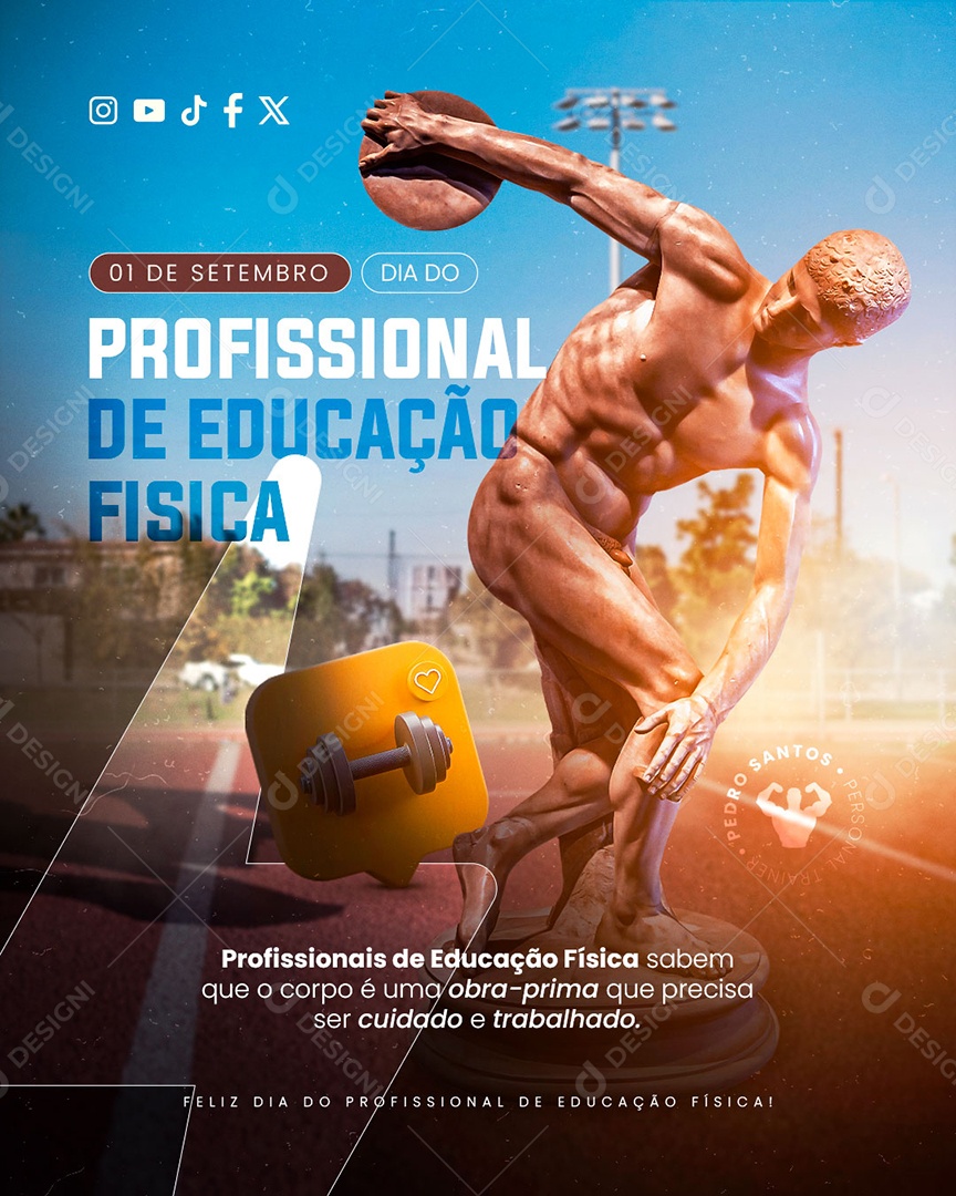 Dia do Profissional de Educação Física 01 de Setembro Social Media PSD Editável