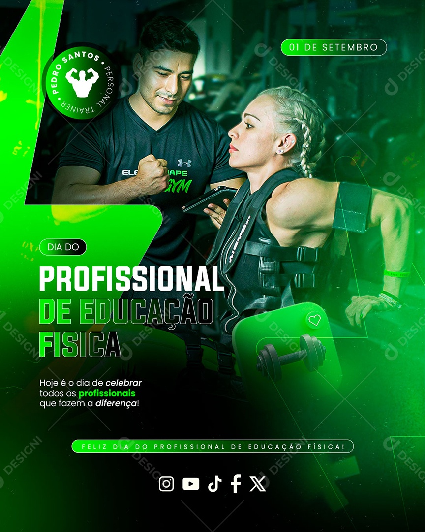 Dia do Profissional de Educação Física 01 de Setembro Hoje é Dia de Celebrar Social Media PSD Editável