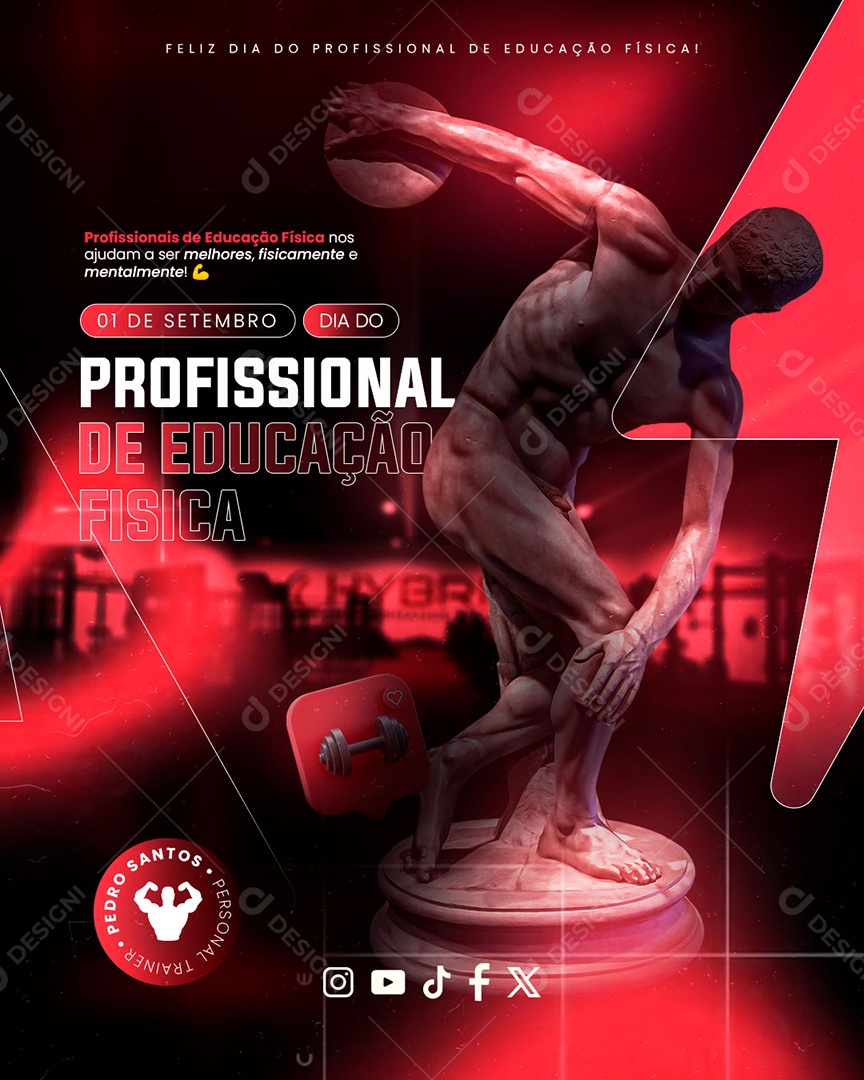 Dia do Profissional de Educação Física 01 de Setembro Social Media PSD Editável