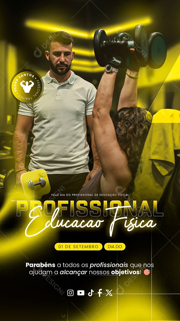 Story Dia do Profissional de Educação Física 01 de Setembro Social Media PSD Editável
