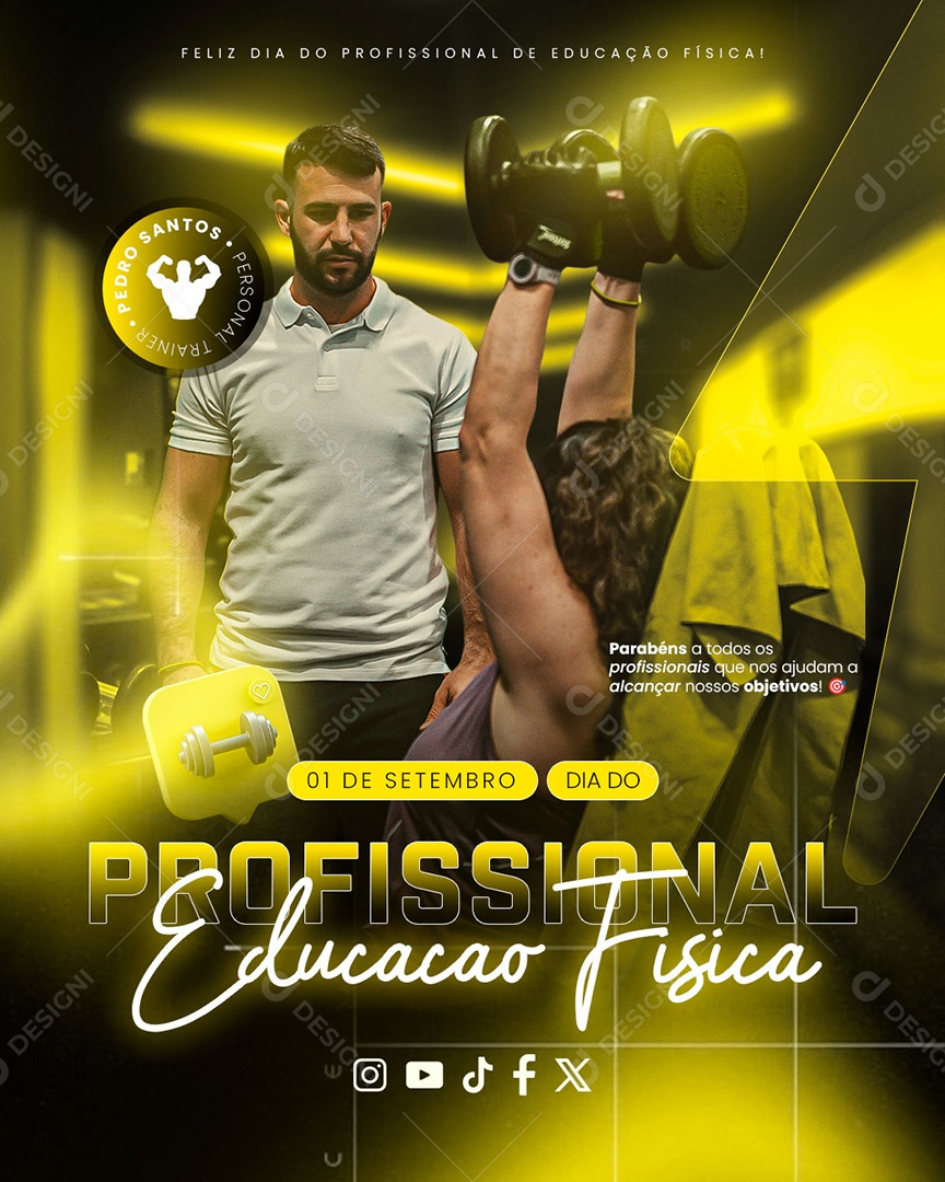 Dia do Profissional de Educação Física 01 de Setembro Social Media PSD Editável
