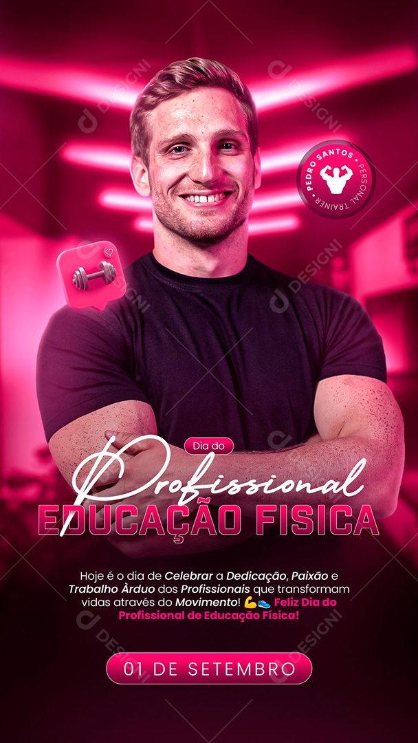 Story Dia do Profissional de Educação Física 01 de Setembro Social Media PSD Editável