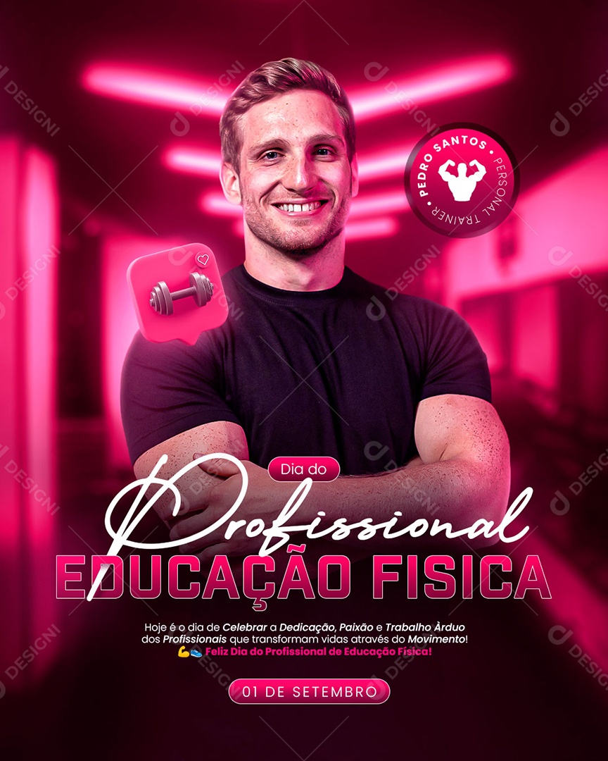 Dia do Profissional de Educação Física 01 de Setembro Social Media PSD Editável