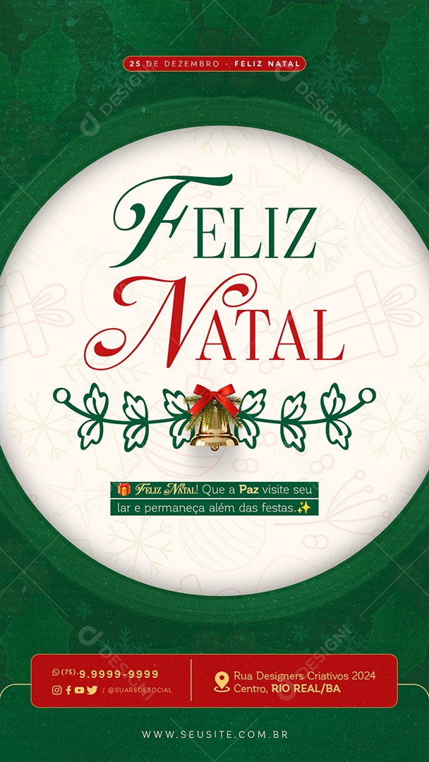 Story Feliz Natal 25 de Dezembro Social Media PSD Editável