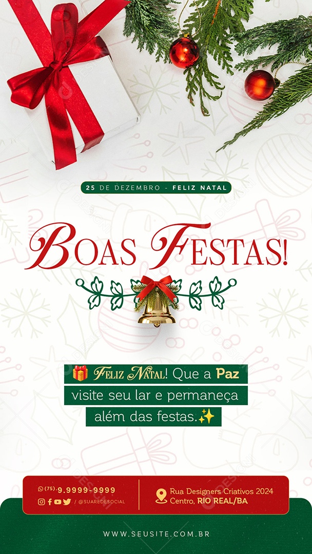 Story Feliz Natal 25 de Dezembro Boas Festas Social Media PSD Editável(14)