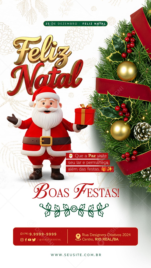 Story Feliz Natal 25 de Dezembro Boas Festas Social Media PSD Editável(14)