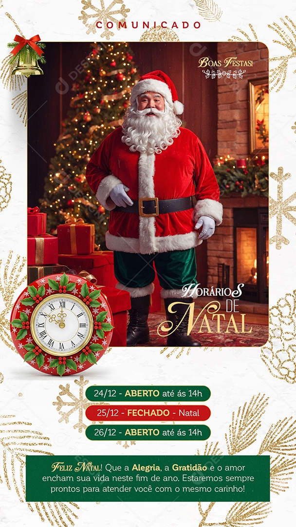 Story Horário de Natal Social Media PSD Editável