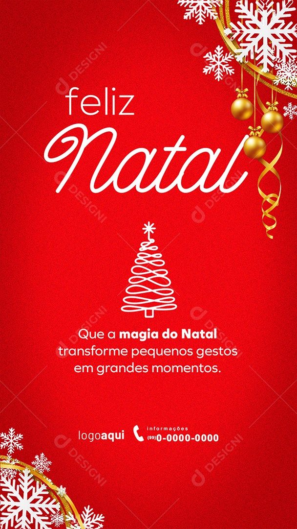 Story Feliz Natal 25 de Dezembro Social Media PSD Editável