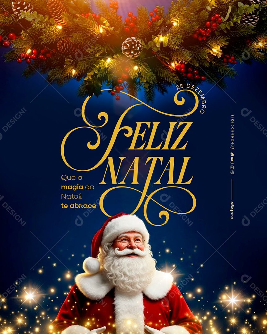 Feliz Natal 25 de Dezembro Social Media PSD Editável