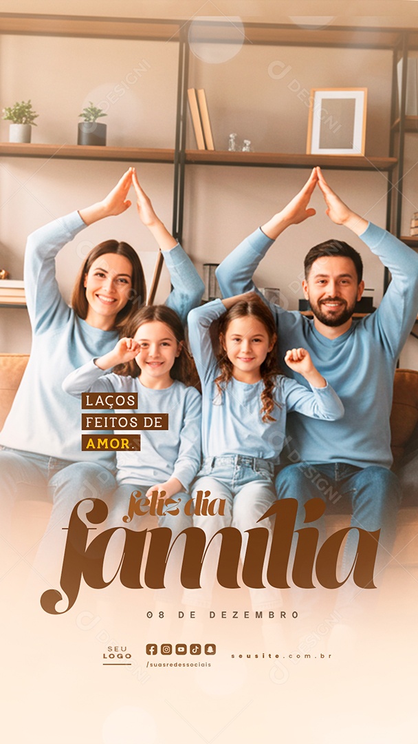 Story Feliz Dia da Família 08 de Dezembro Laços Feitos de Amor Social Media PSD Editável