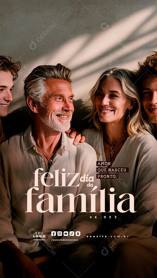 Story Feliz Dia da Família 08 de Dezembro Amor Que Nasceu Pronto Social Media PSD Editável