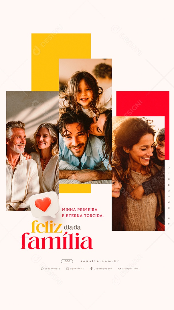 Story Feliz Dia da Família 08 de Dezembro MInha Primeira e Eterna Torcida Social Media PSD Editável
