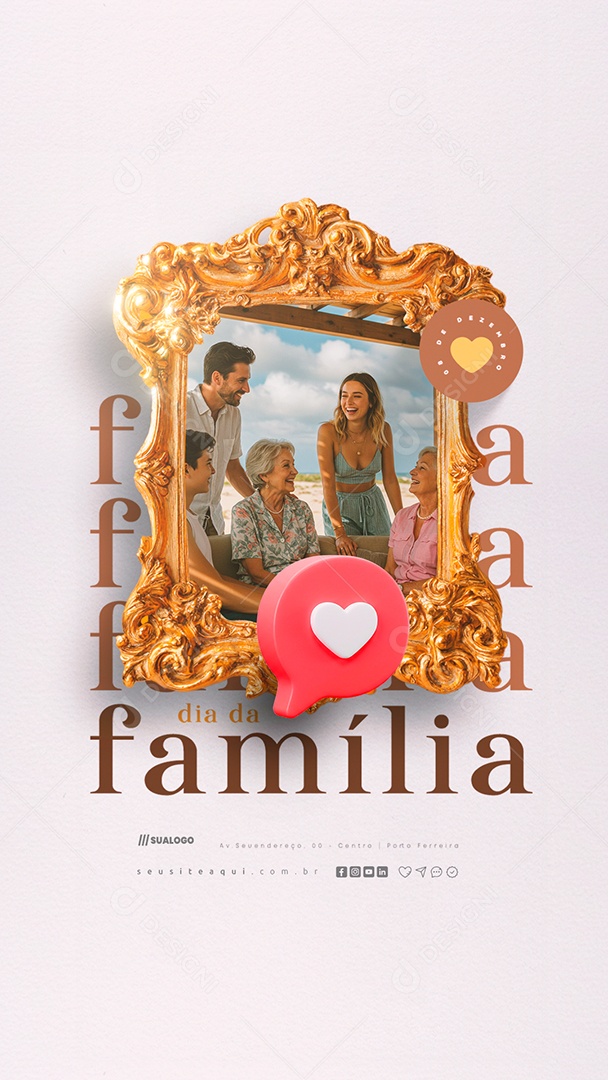 Story Dia da Família 08 de Dezembro Social Media PSD Editável