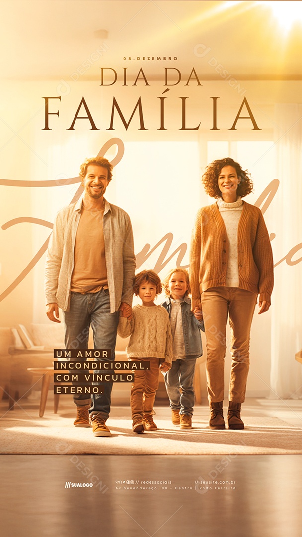 Story Dia da Família 08 de Dezembro Social Media PSD Editável