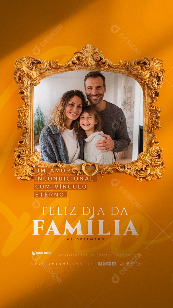 Story Feliz Dia da Família 08 de Dezembro Um Amor Incondicional Social Media PSD Editável