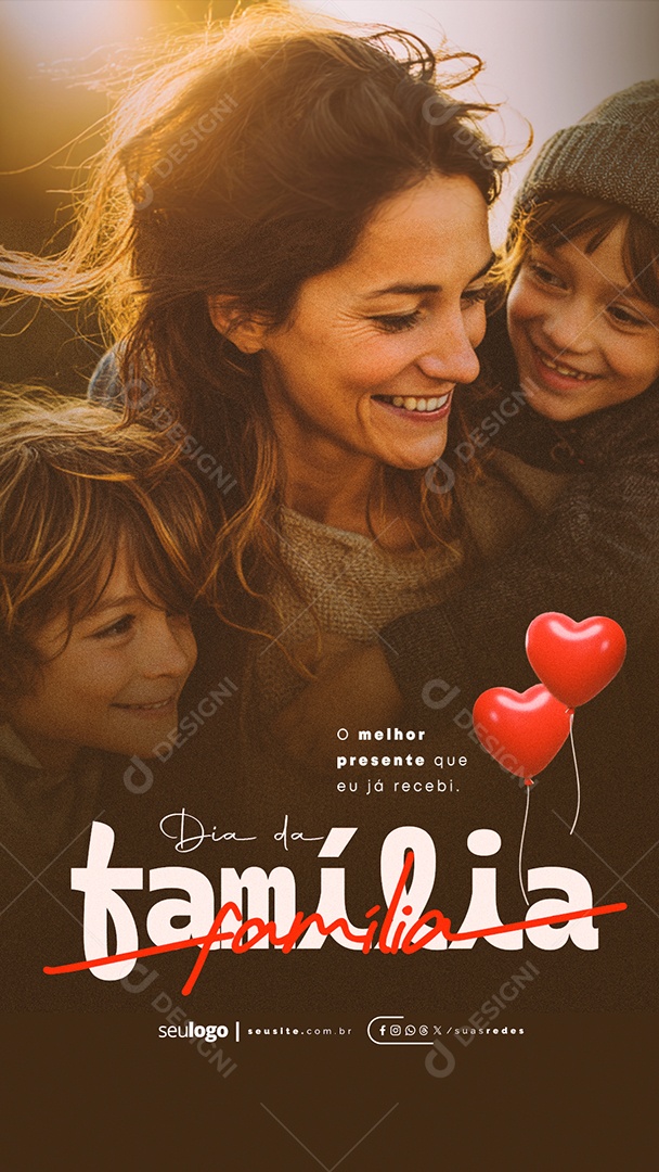 Story Dia da Família 08 de Dezembro O Melhor Presente Que Eu Já Recebi Social Media PSD Editável