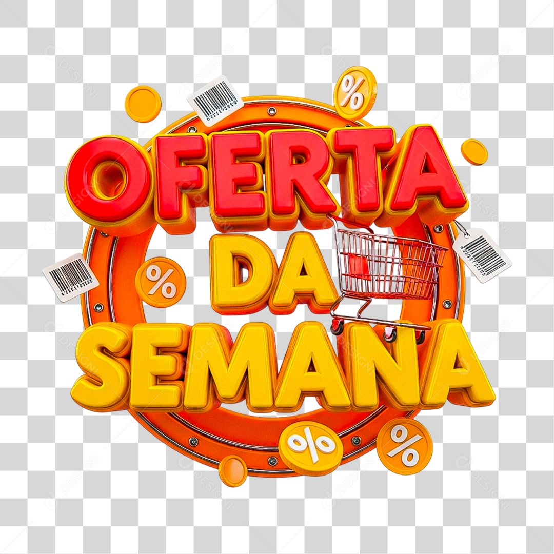 Selo 3D Oferta da Semana PNG Transparente