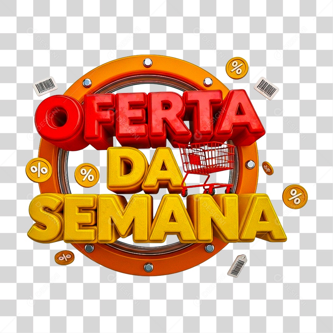 Selo 3D Oferta da Semana PNG Transparente