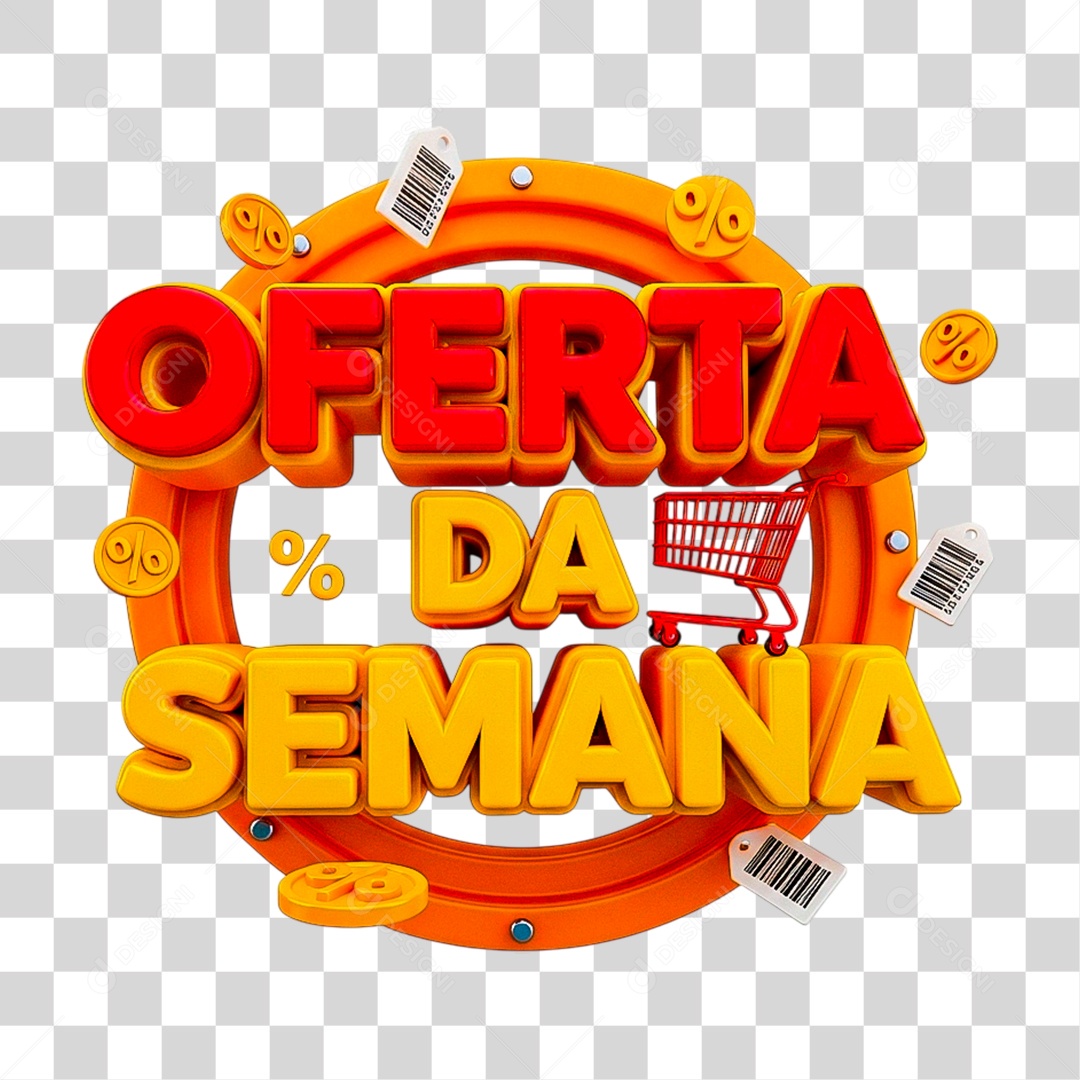 Selo 3D Oferta da Semana PNG Transparente