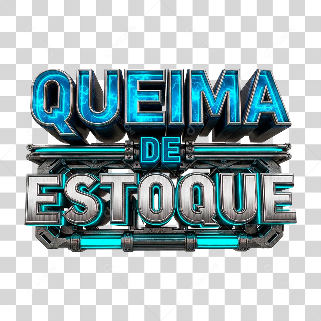 Selo 3D Queima Estoque PNG Transparente