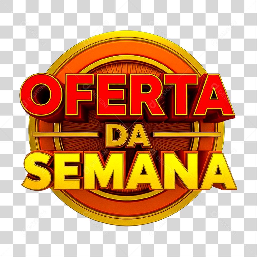Selo 3D Oferta da Semana PNG Transparente