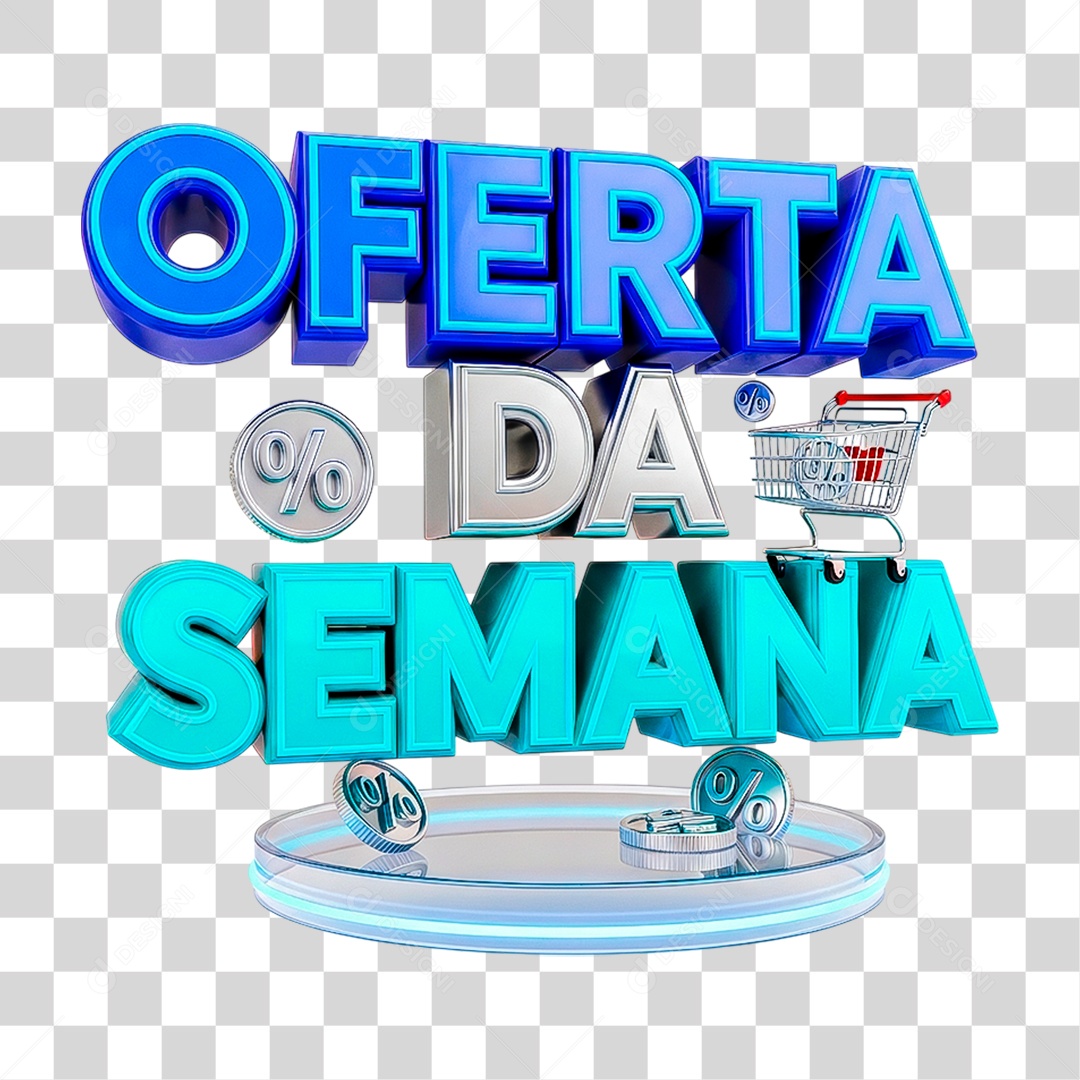 Selo 3D Oferta da Semana PNG Transparente