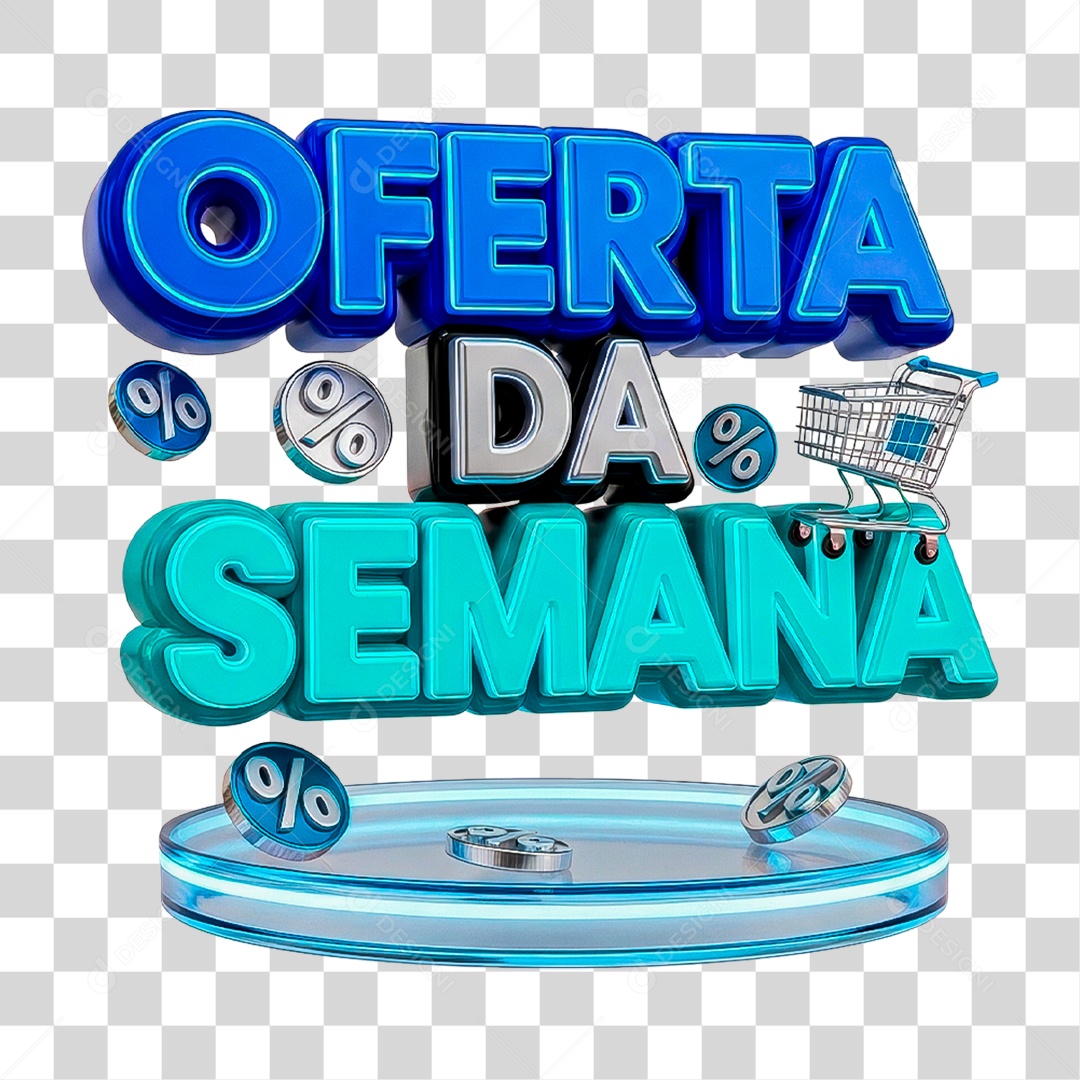 Selo 3D Oferta da Semana PNG Transparente