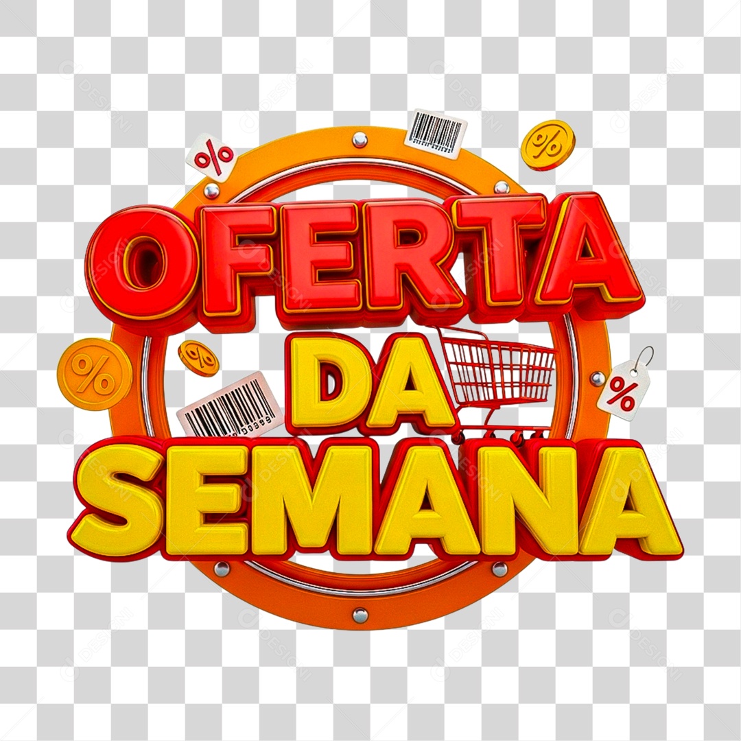 Selo 3D Oferta da Semana PNG Transparente