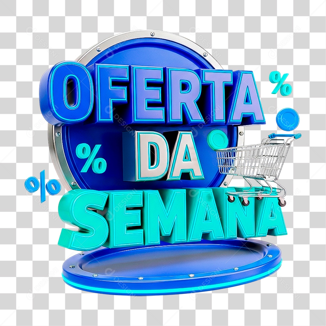 Selo 3D Oferta da Semana PNG Transparente