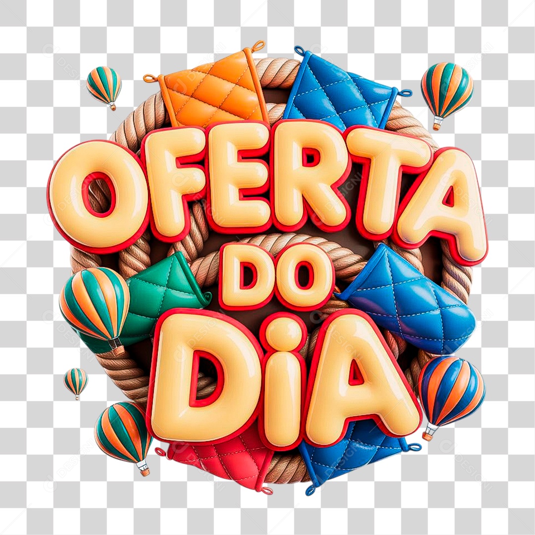 Selo 3D Oferta do Dia PNG Transparente