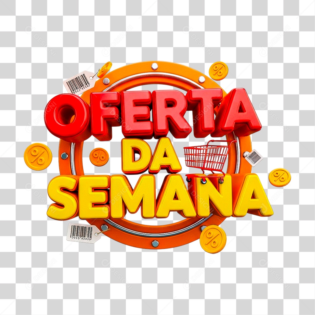 Selo 3D Oferta da Semana PNG Transparente