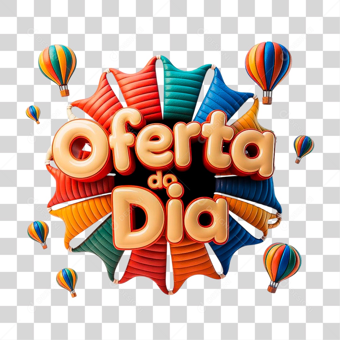 Selo 3D Oferta do Dia PNG Transparente