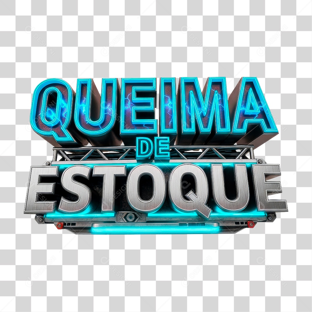 Selo 3D Queima de Estoque PNG Transparente