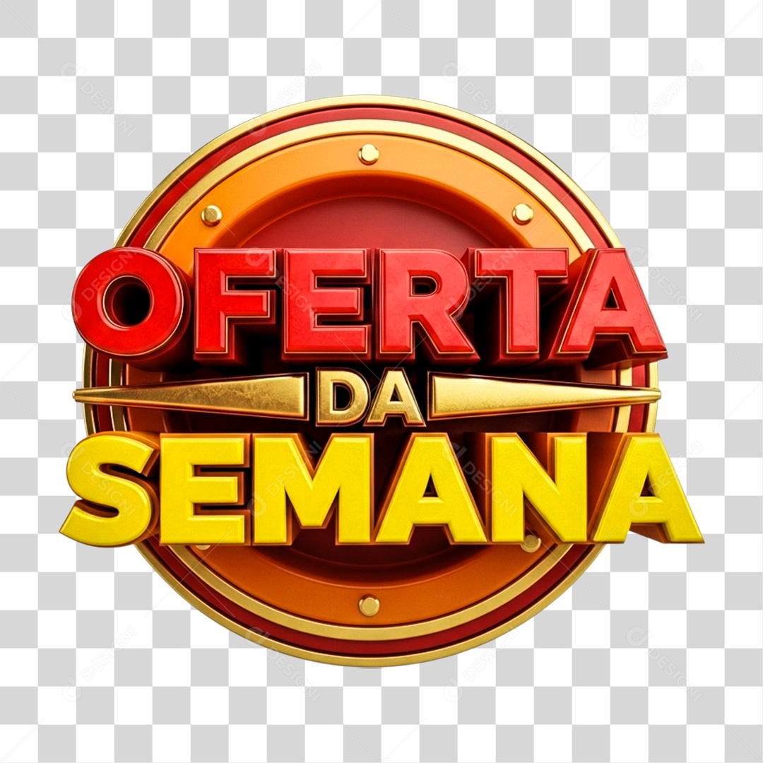 Selo 3D Oferta da Semana PNG Transparente