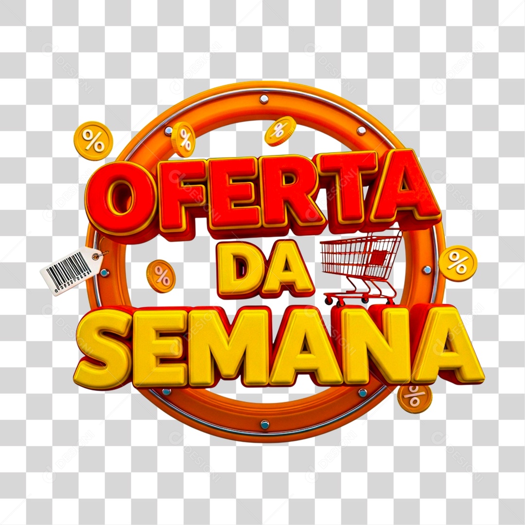 Selo 3D Oferta da Semana PNG Transparente