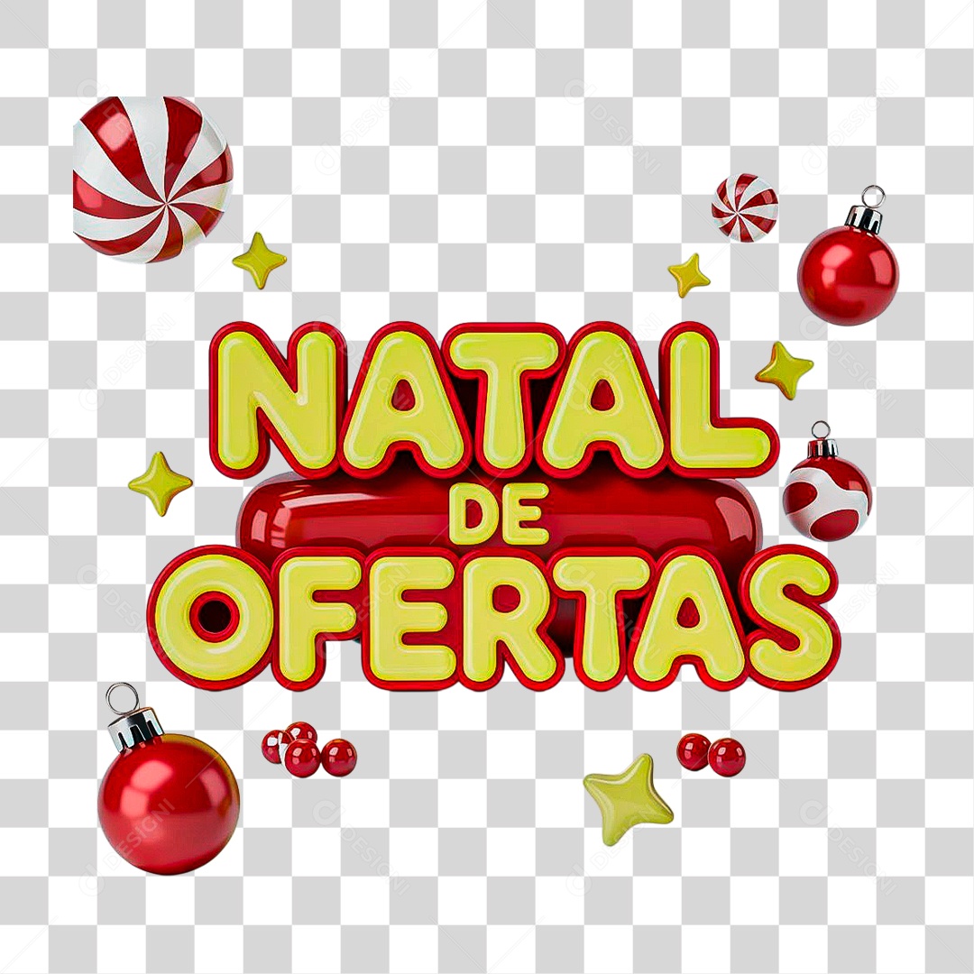 Selo 3D Natal de Ofertas PNG Transparente