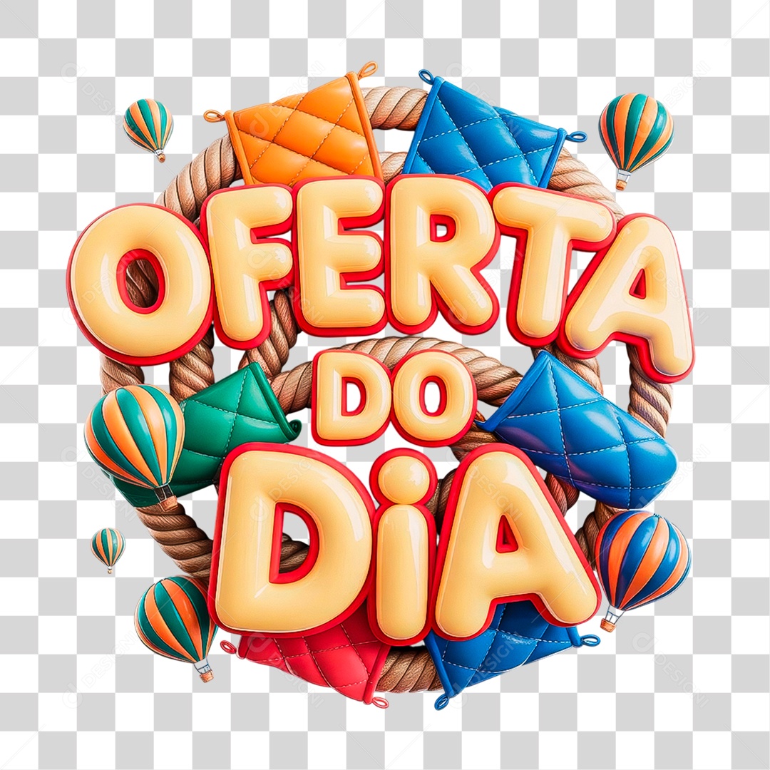 Selo 3D Oferta do Dia PNG Transparente