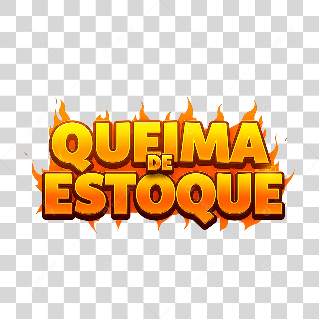 Selo 3D Queima de Estoque PNG Transparente