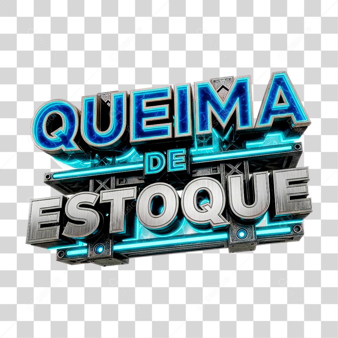 Selo 3D Queima de Estoque PNG Transparente