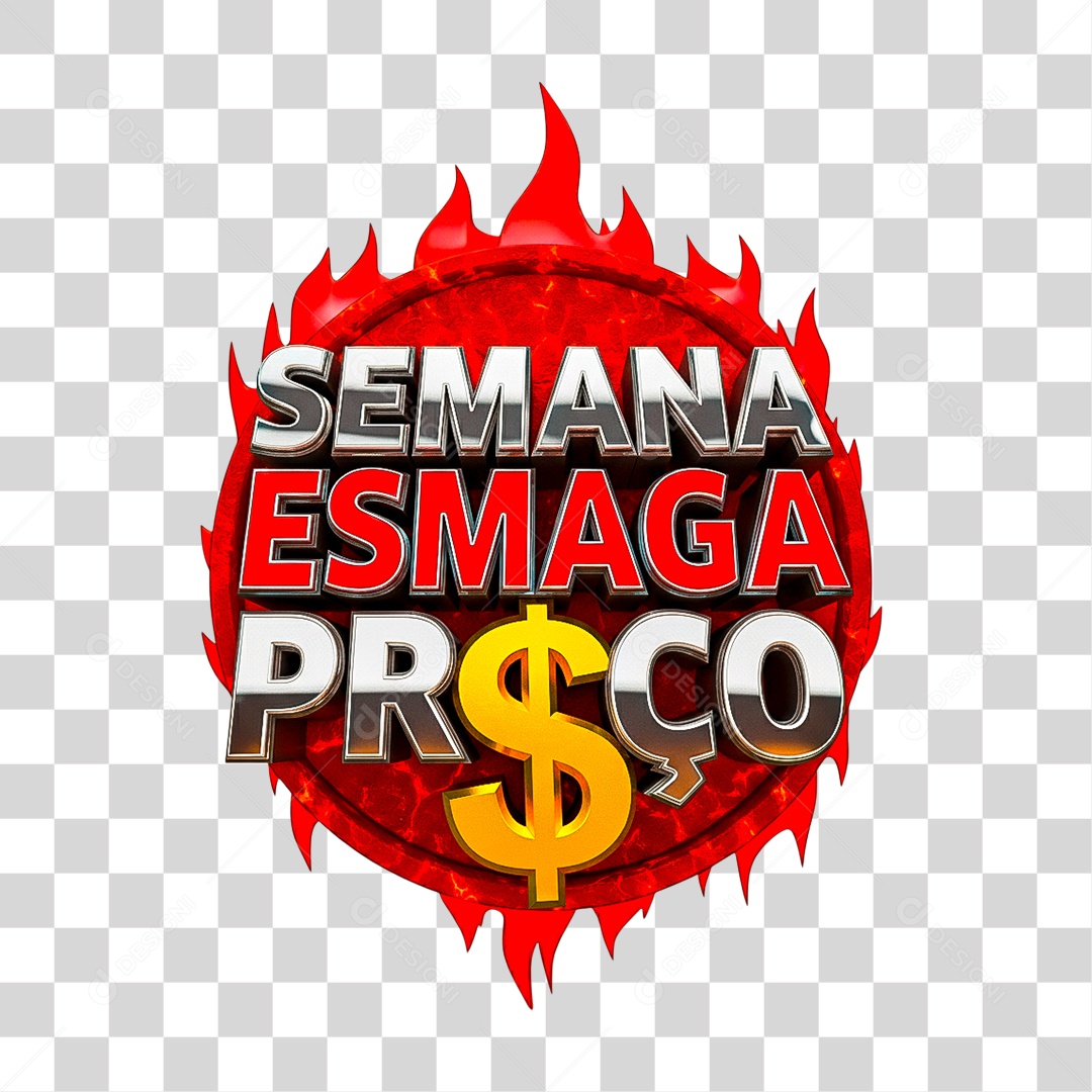 Selo 3D Semana Esmaga Preços PNG Transparente