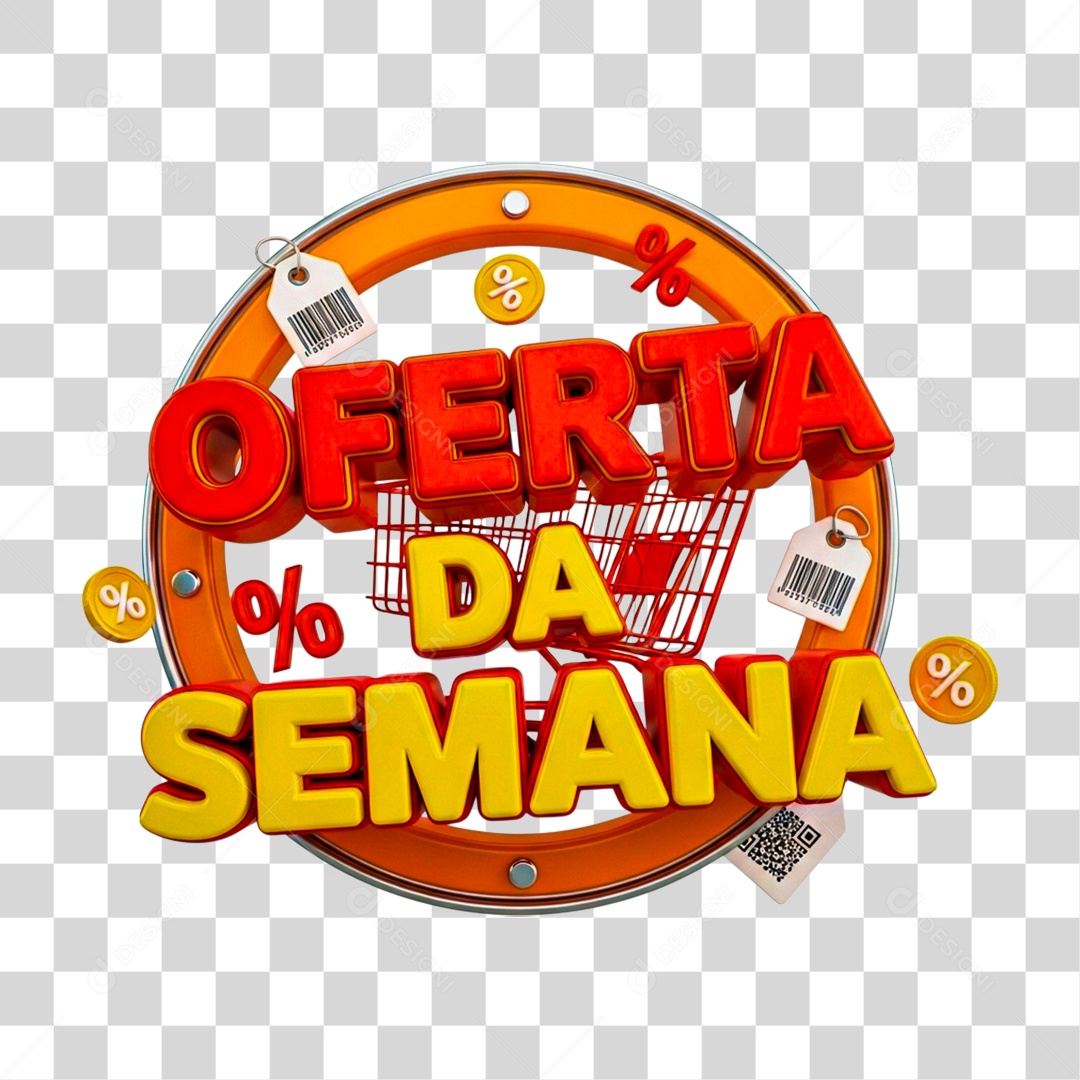 Selo 3D Oferta da Semana PNG Transparente