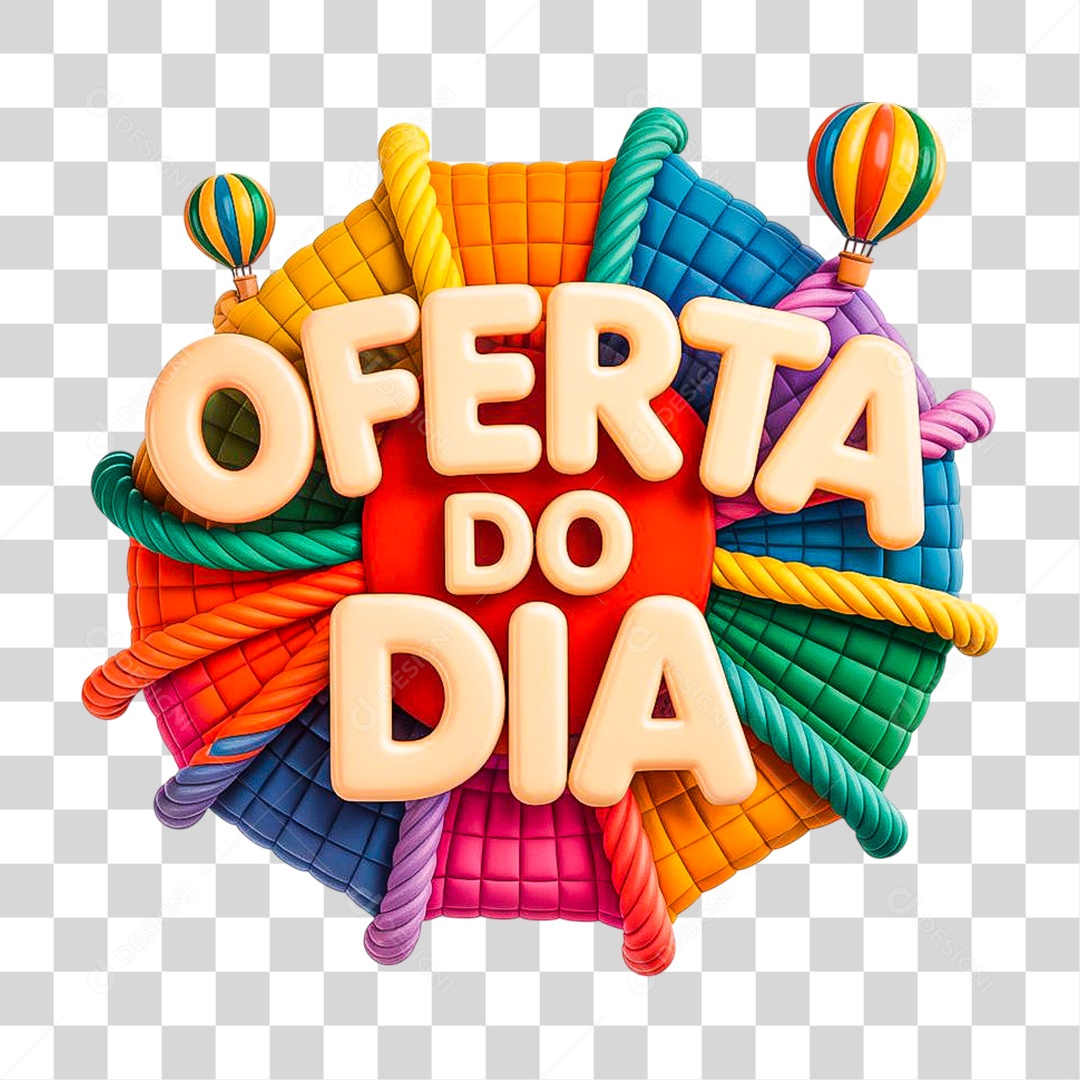 Selo 3D Oferta do Dia PNG Transparente